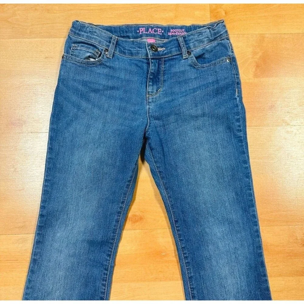 Children's Place Girls Medium Wash Bootcut Jeans Size 12